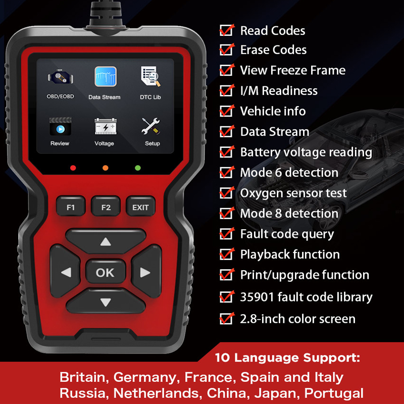Czytnik kodów OBDII V519, narz – Car Diagnostic Tool recenzja i cena